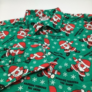 North Pole Trading Co Mens Long‎ Sleeve Button Christmas Santa Dabbing XXL